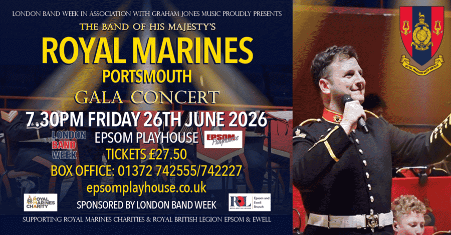 Graham Jones Music with London Band Week presents Band of the Royal Marines Portsmouth in aid of the Royal Marines Charity and Epsom and Ewell British Legion