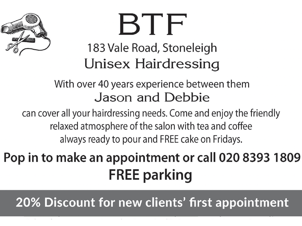 unisex hairdressing KT4 in cuddington surrey,epsom, ewell, stoneleigh, worcester park